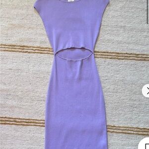 Elegant Lavender Cut-Out Dress